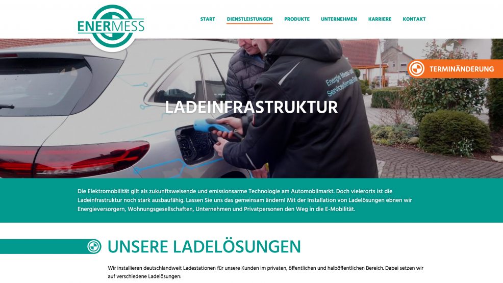 Webdesign und Programmierung für  Energie Mess- und Servicedienste GmbH 