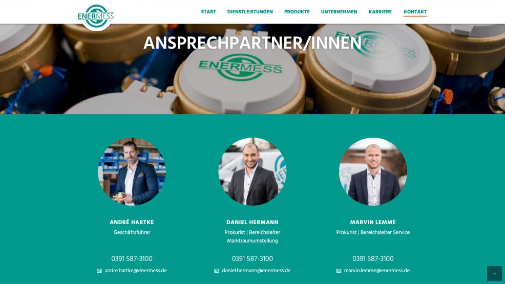 Webdesign und Programmierung für  Energie Mess- und Servicedienste GmbH 
