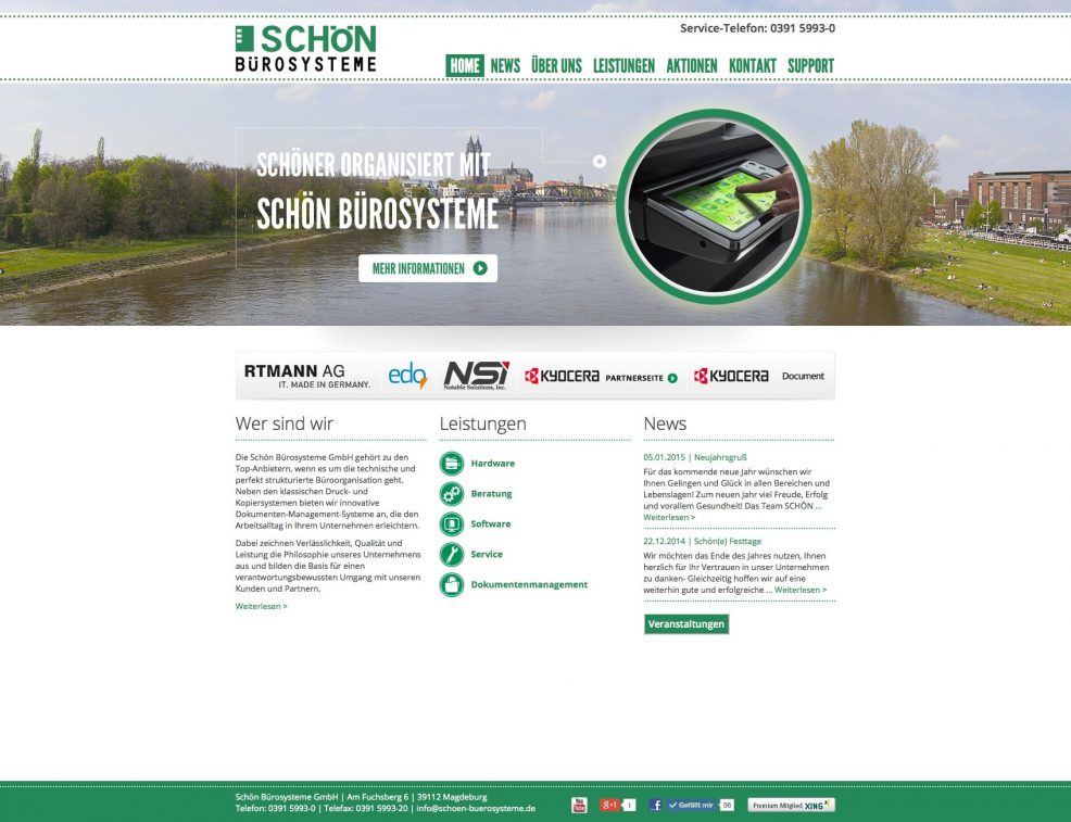 Website für  Schön Bürosysteme GmbH 