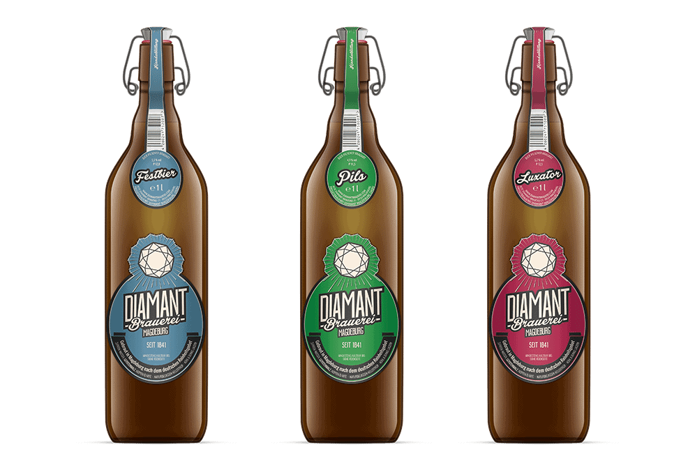 Flaschenetiketten für  Privatbrauerei Diamant Magdeburg GmbH 