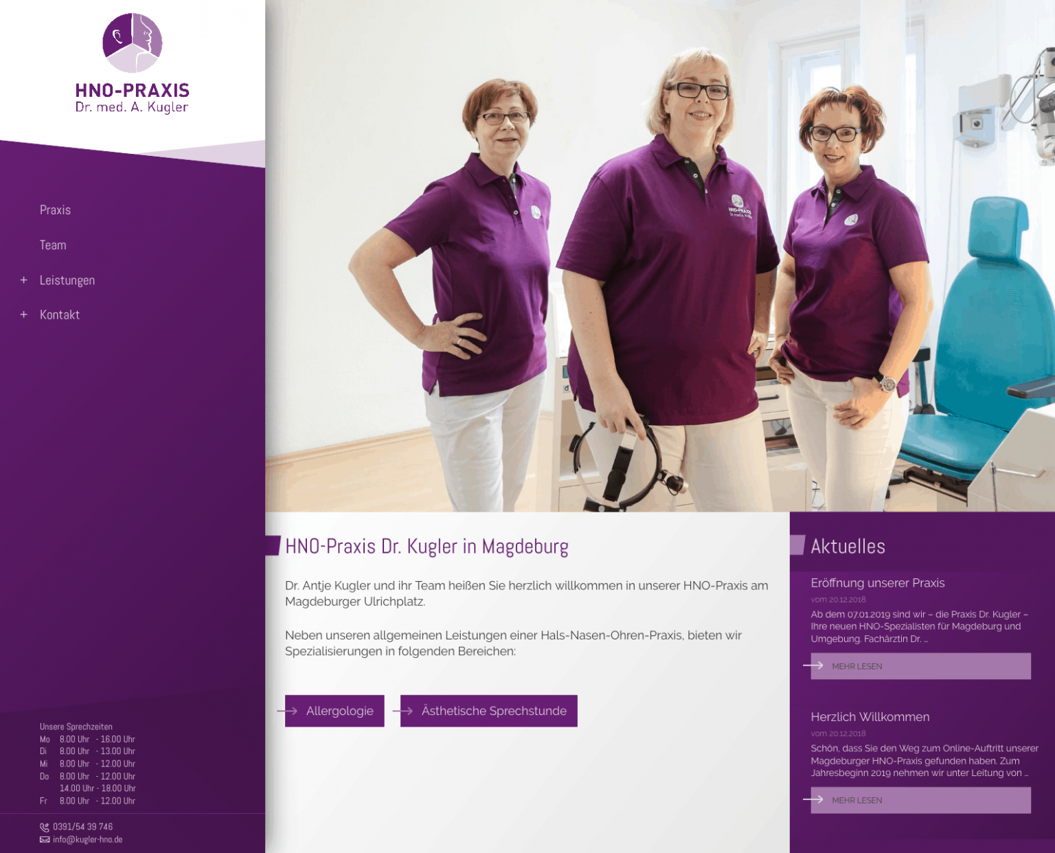 Hno Praxis Uelzen - Dr.med. Roland Pietzsch Website für HNO Praxis Dr. med. A. Kugler