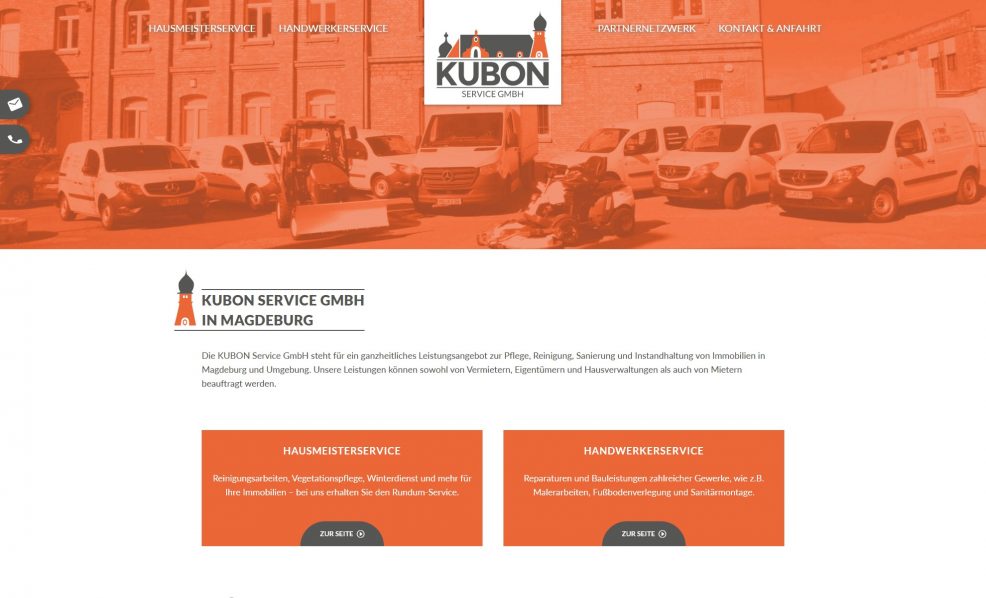 Webdesign und Programmierung für  KUBON Service GmbH 