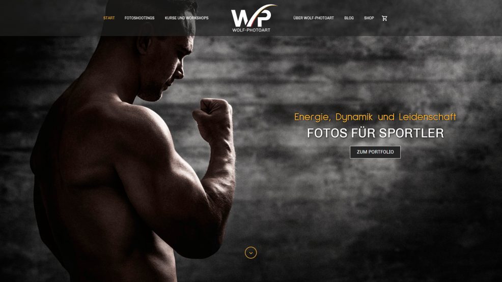 Website und Webshop für  Wolf-Photoart 