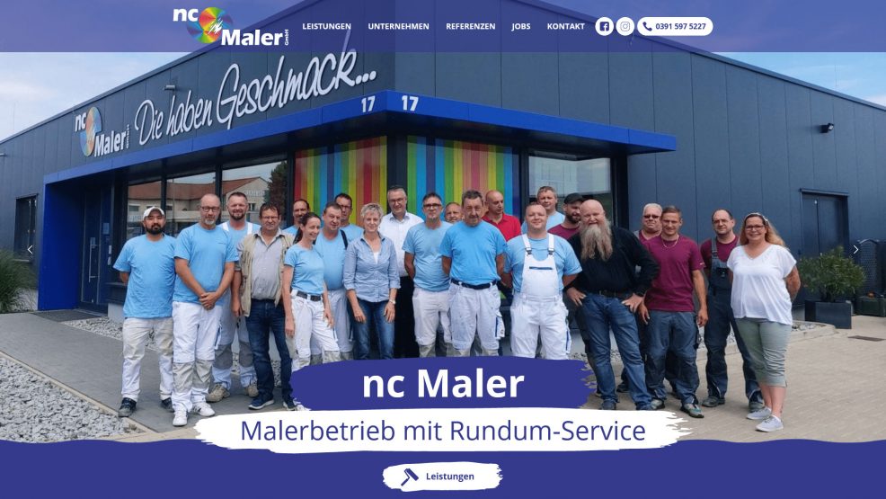 Webdesign und Programmierung für  nc Maler GmbH 