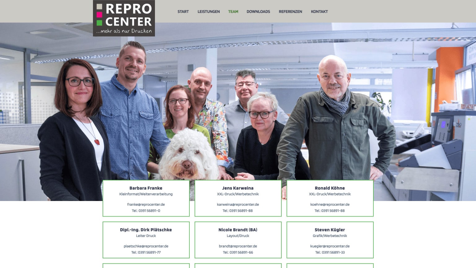 Webdesign   Programmierung für Repro-Center GmbH