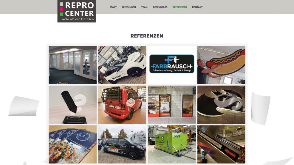 Webdesign + Programmierung für  Repro-Center GmbH 