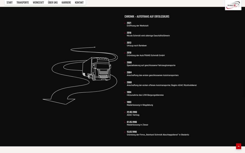 Webdesign und Programmierung für  AutoTRANS Schmidt GmbH 