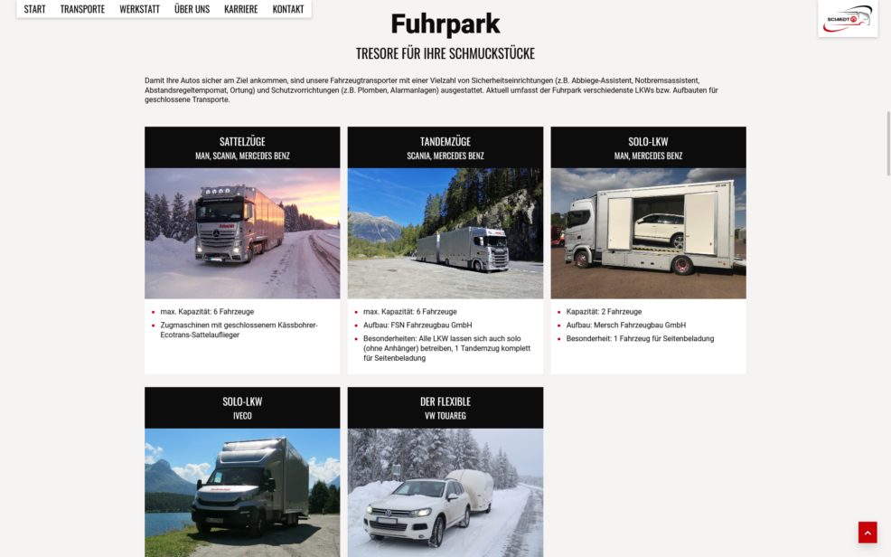 Webdesign und Programmierung für  AutoTRANS Schmidt GmbH 