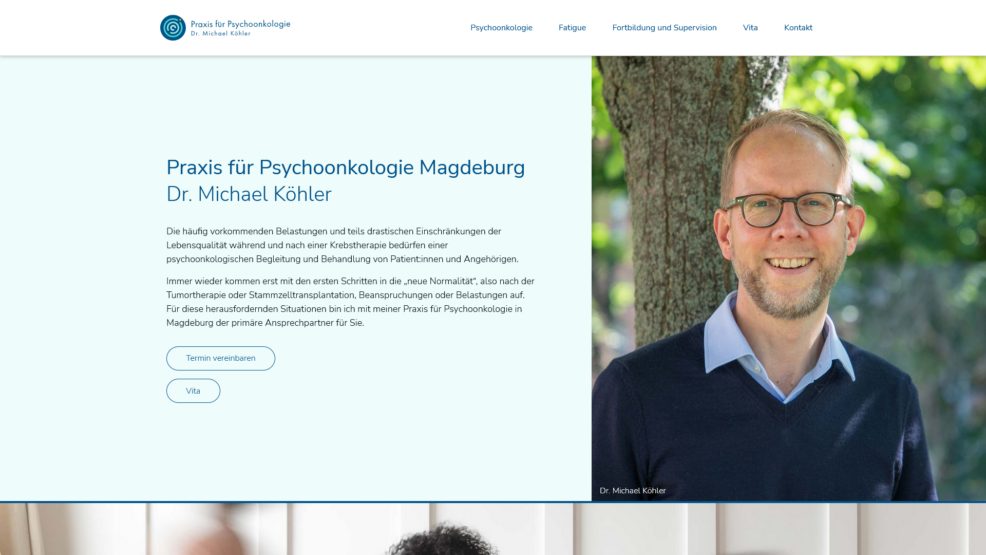 Webdesign und Programmierung für  Praxis für Psychoonkologie – Dr. Michael Köhler 
