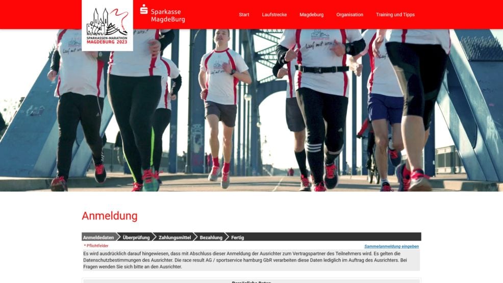 Webdesign und Programmierung für  Sparkassen-Marathon Magdeburg 