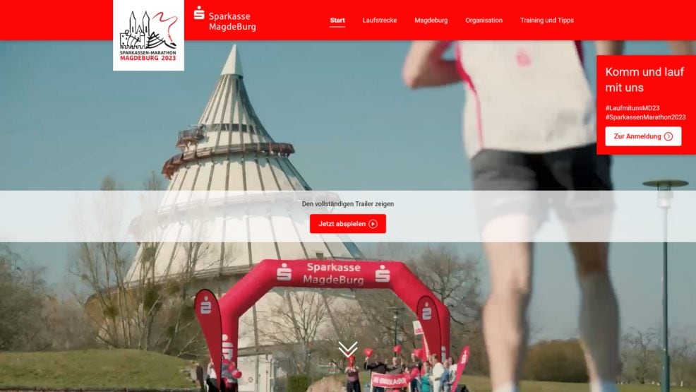 Webdesign und Programmierung für  Sparkassen-Marathon Magdeburg 