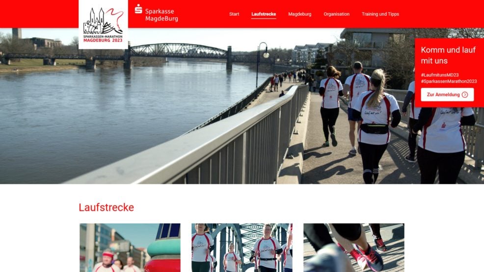 Webdesign und Programmierung für  Sparkassen-Marathon Magdeburg 
