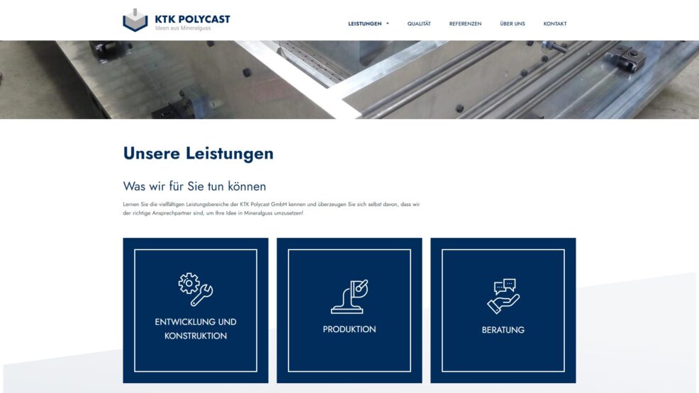 Webdesign und Programmierung für  KTK Polycast GmbH 