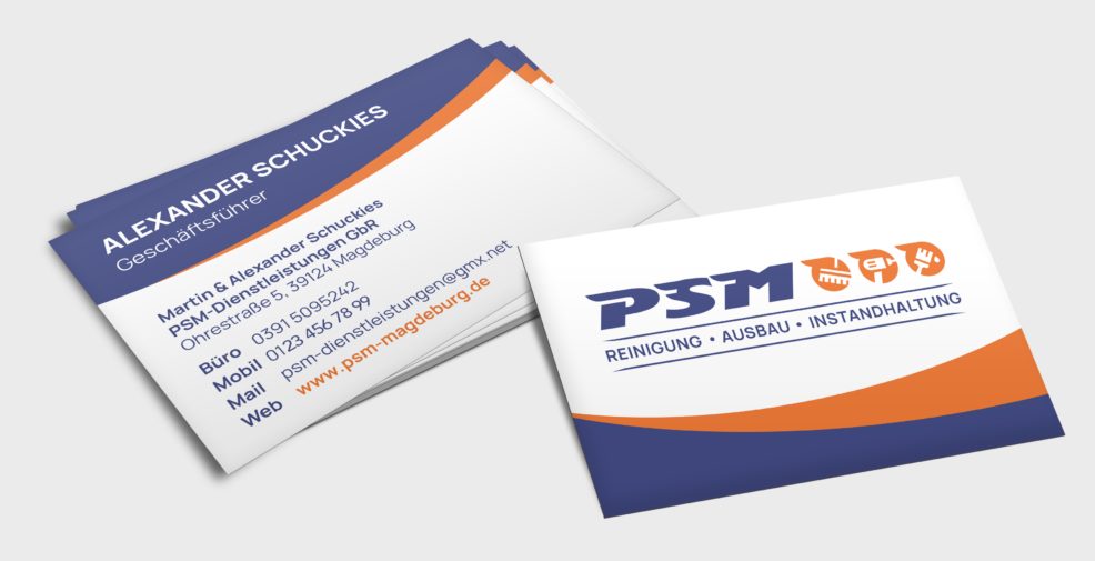 Visitenkarten für  PSM Dienstleistungen GbR 