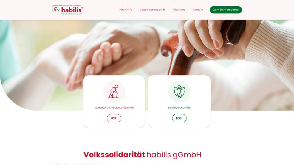 Webdesign und Programmierung für  Volkssolidarität habilis gGmbH 