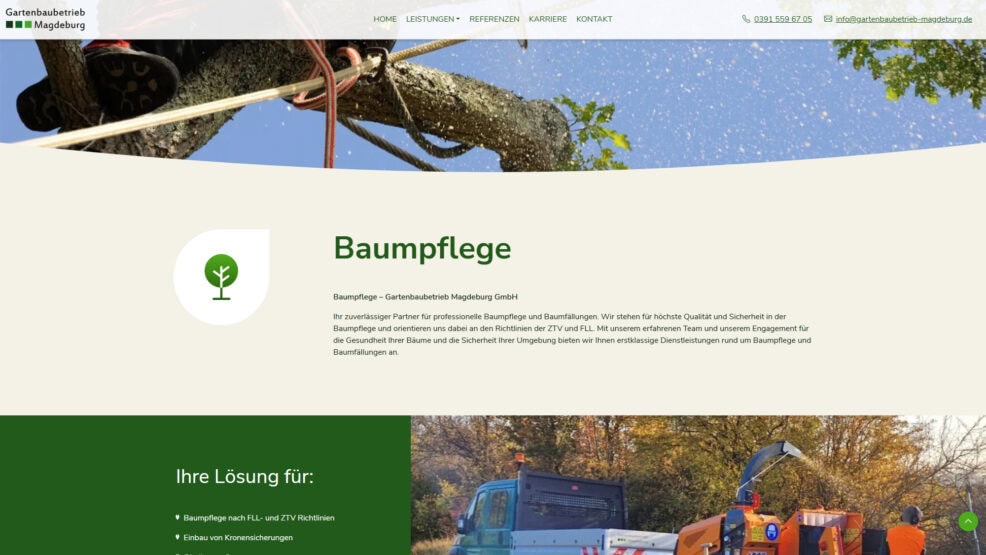 Unterseite vom Gartenbaubetrieb Magdeburg