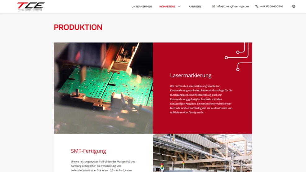 Unterseite der TCE GmbH