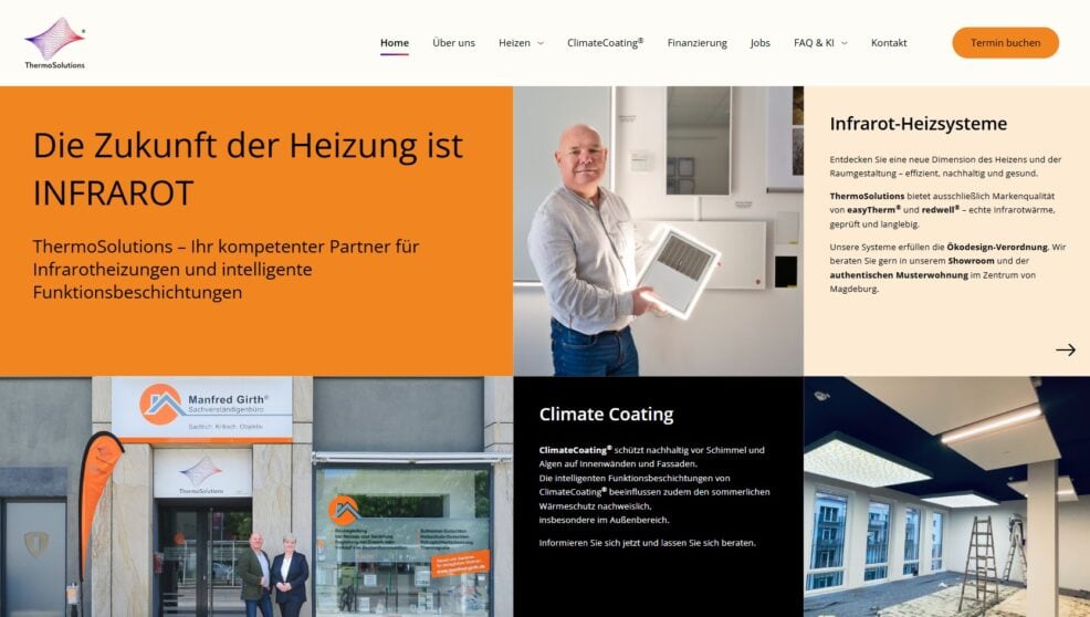 Webdesign und Programmierung für  ThermoSolutions 