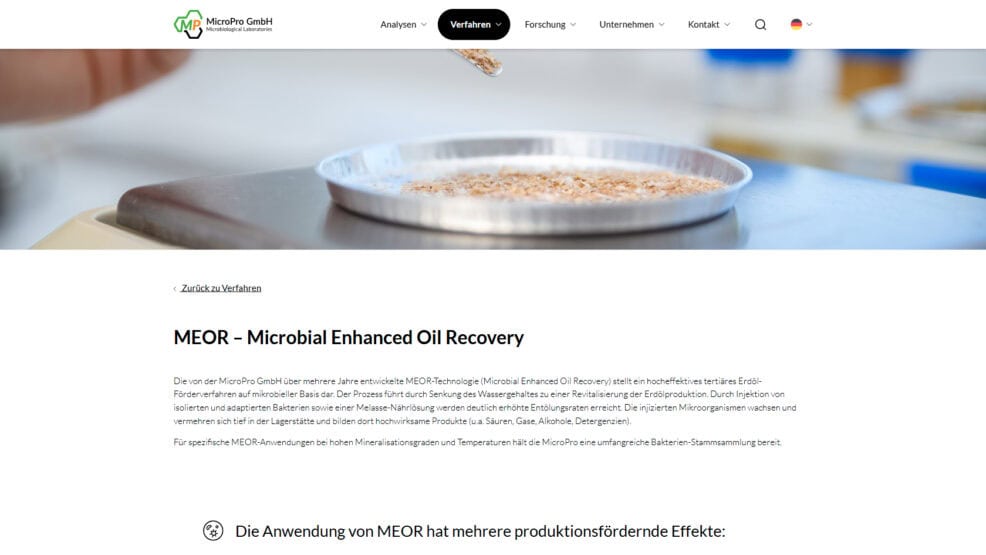 Unterseite eines Verfahrens bei MicroPro